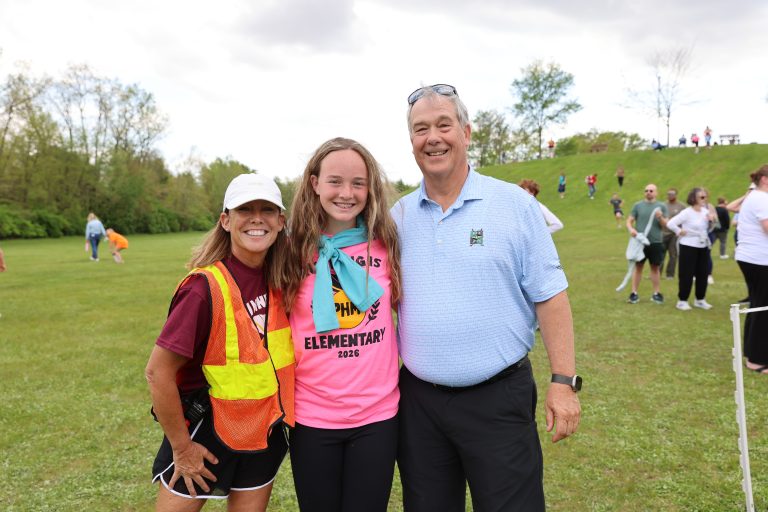 Running is Elementary: PHM staff volunteer with PHM School Board member Gary Fox
