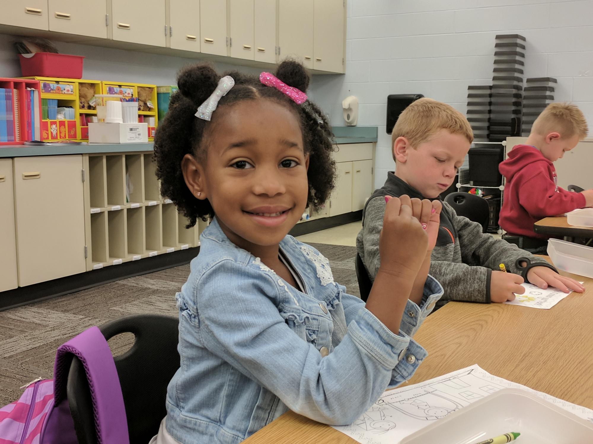 Elsie Rogers student excited for the 1st Day of Kindergarten