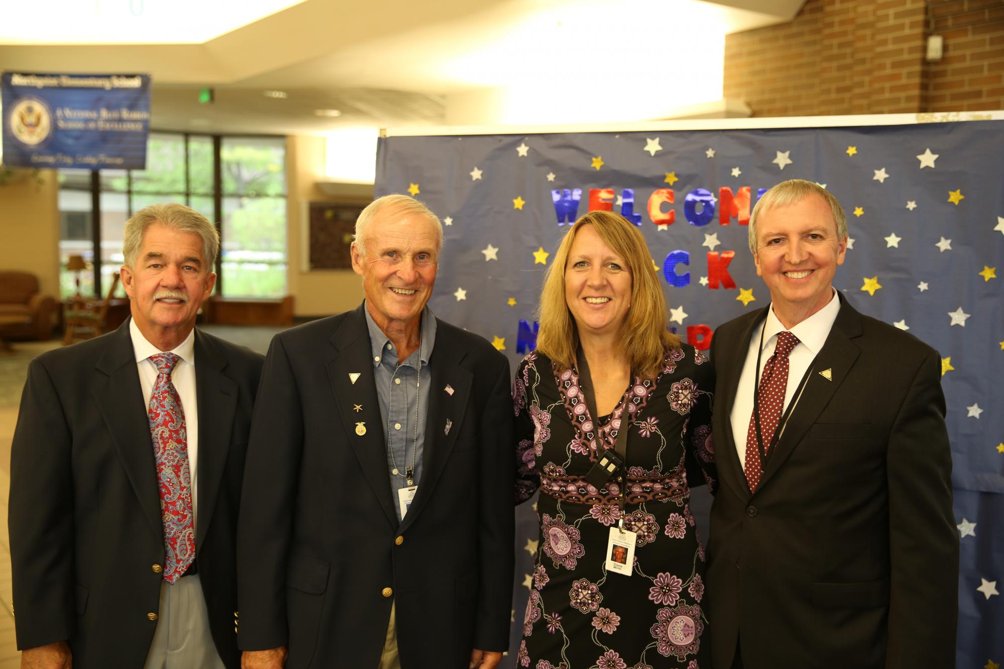 Jim Garrett, Larry Beehler, Northpoint Principal Diane Wirth and Supt. Dr. Jerry Thacker