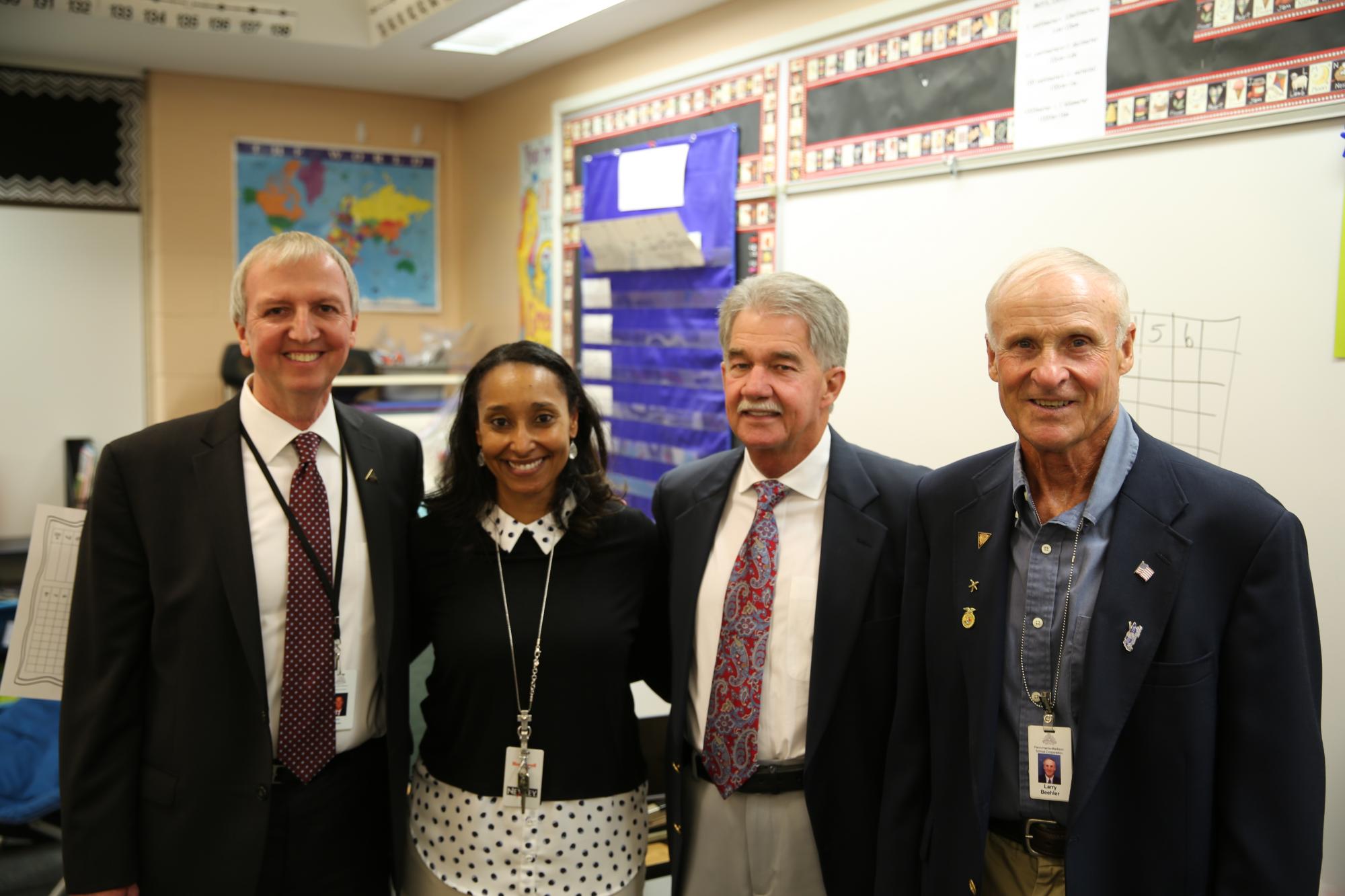Dr. Thacker, Mrs. White, Jim Garrett and Larry Beehler,